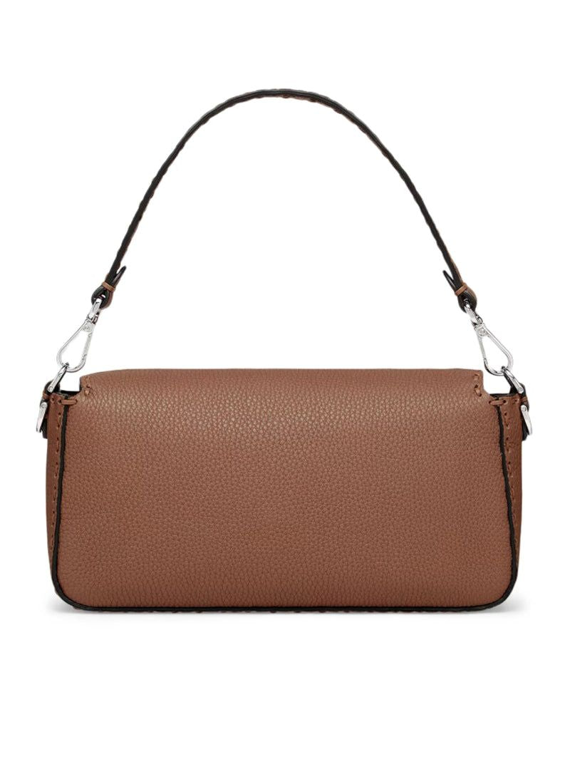Shop Fendi Brown Leather Shoulder Handbag For Women In Gianduia