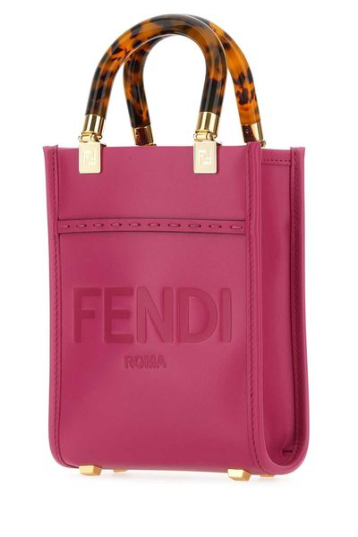 Shop Fendi Sunshine Mini Tote Handbag In Purple