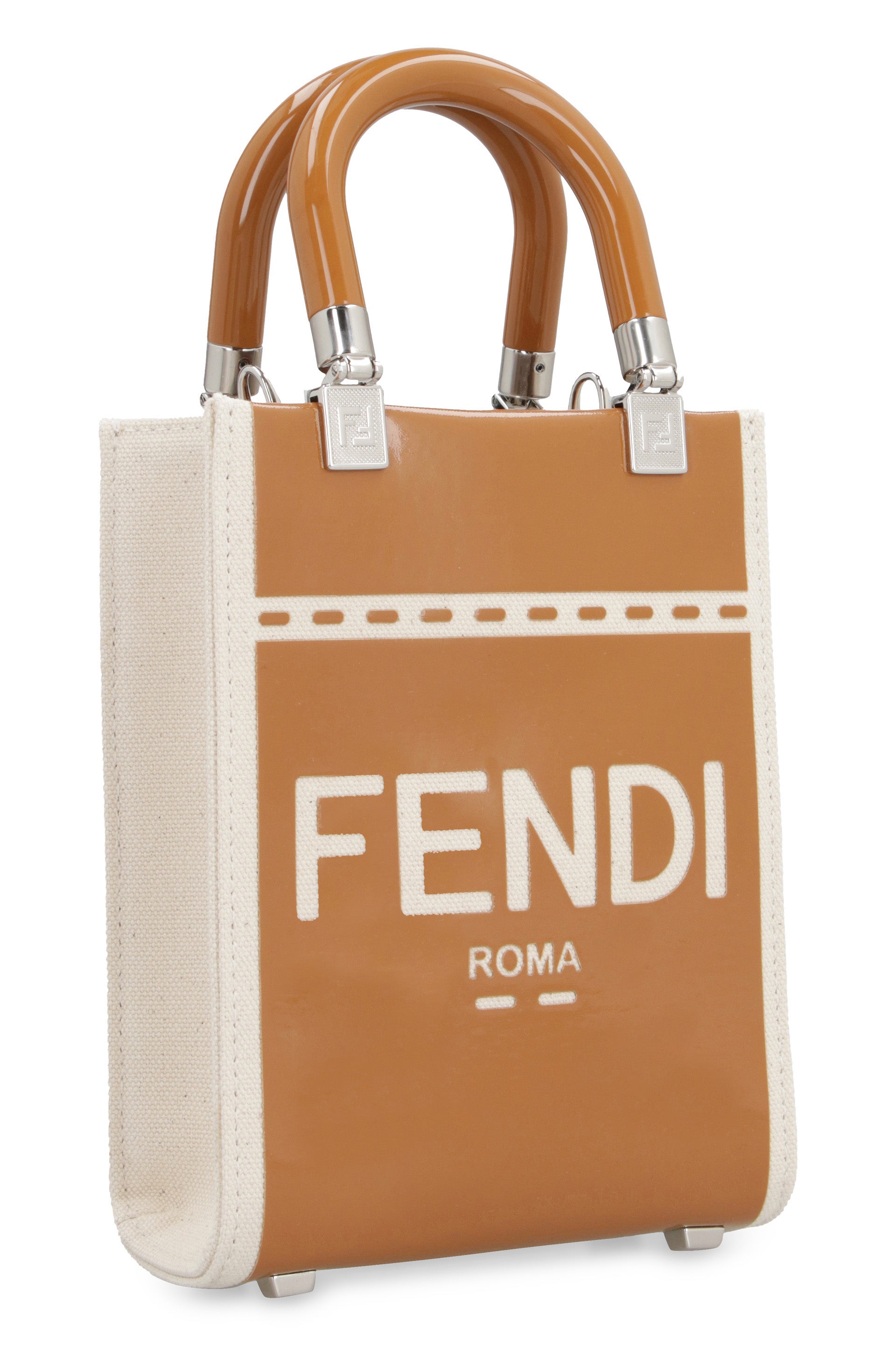 Shop Fendi Beige Top-handle Handbag For Women In Tan
