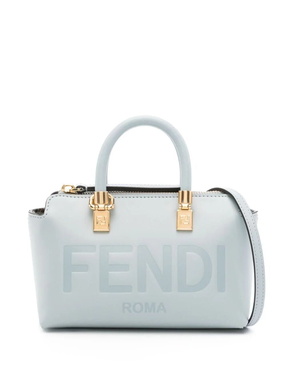 Fendi Small By The Way Leather Tote Handbag In Blue For Women