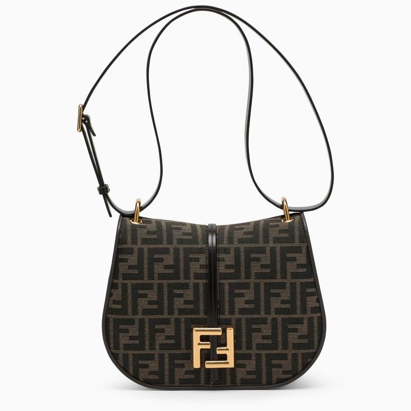 Fendi Stylish Brown Jacquard Crossbody Bag