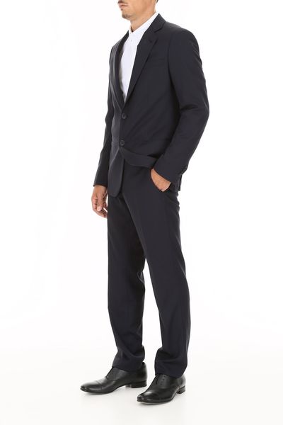 Shop Giorgio Armani Elevate Your Look With This Charcoal Grey Two-piece Suit For Men In Blue