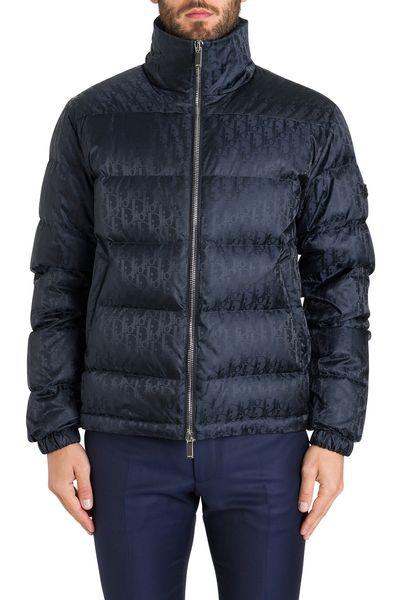 Dior Oblique Puffer Jacket In Blue