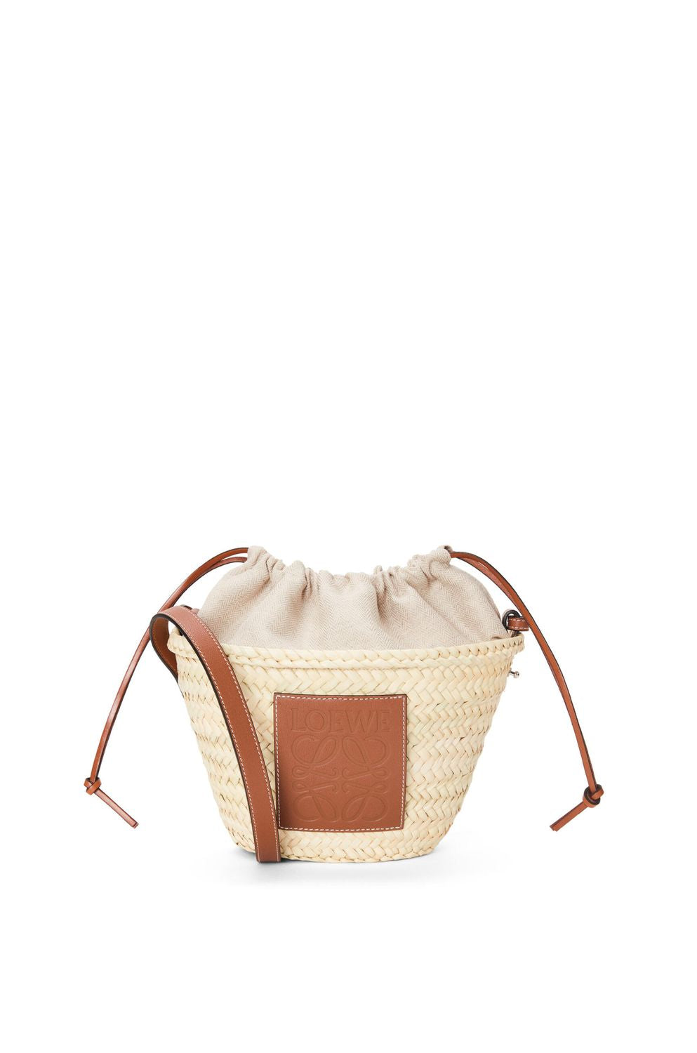 Shop Loewe Stylish Drawstring Bucket Handbag In Tan