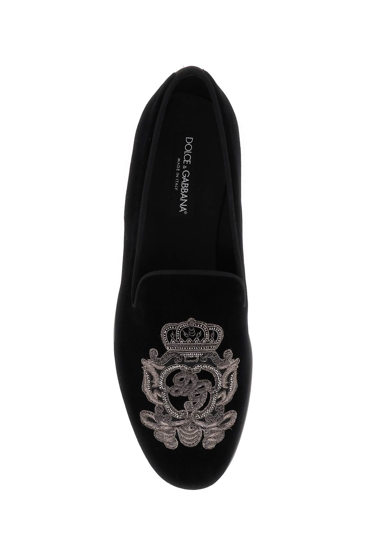 Shop Dolce & Gabbana Luxurious Velvet Loafers For Men In Black