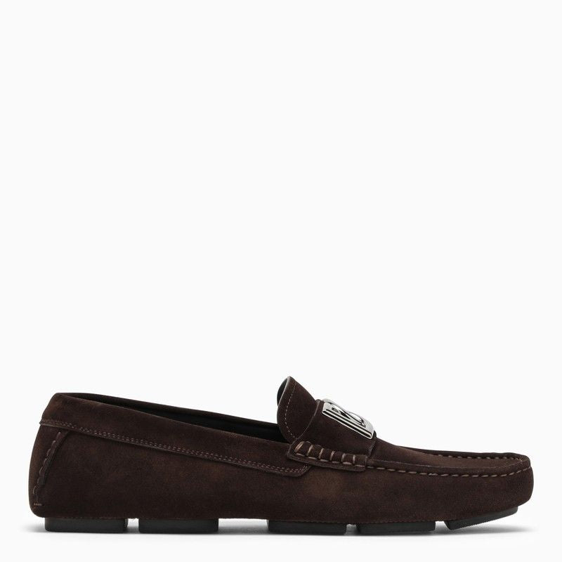 Dolce & Gabbana Blue Suede Loafer With Logo
