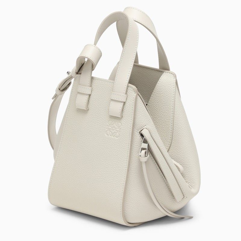 Shop Loewe White Leather Crossbody Handbag With Removable Strap And Multiple Pockets