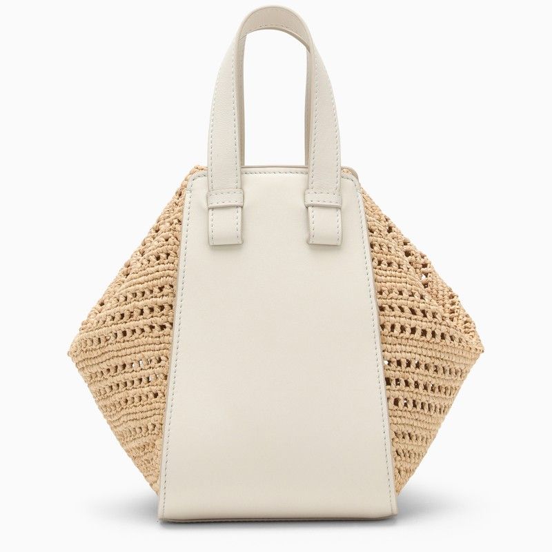 Shop Loewe Hammock Natural/white Leather Handbag