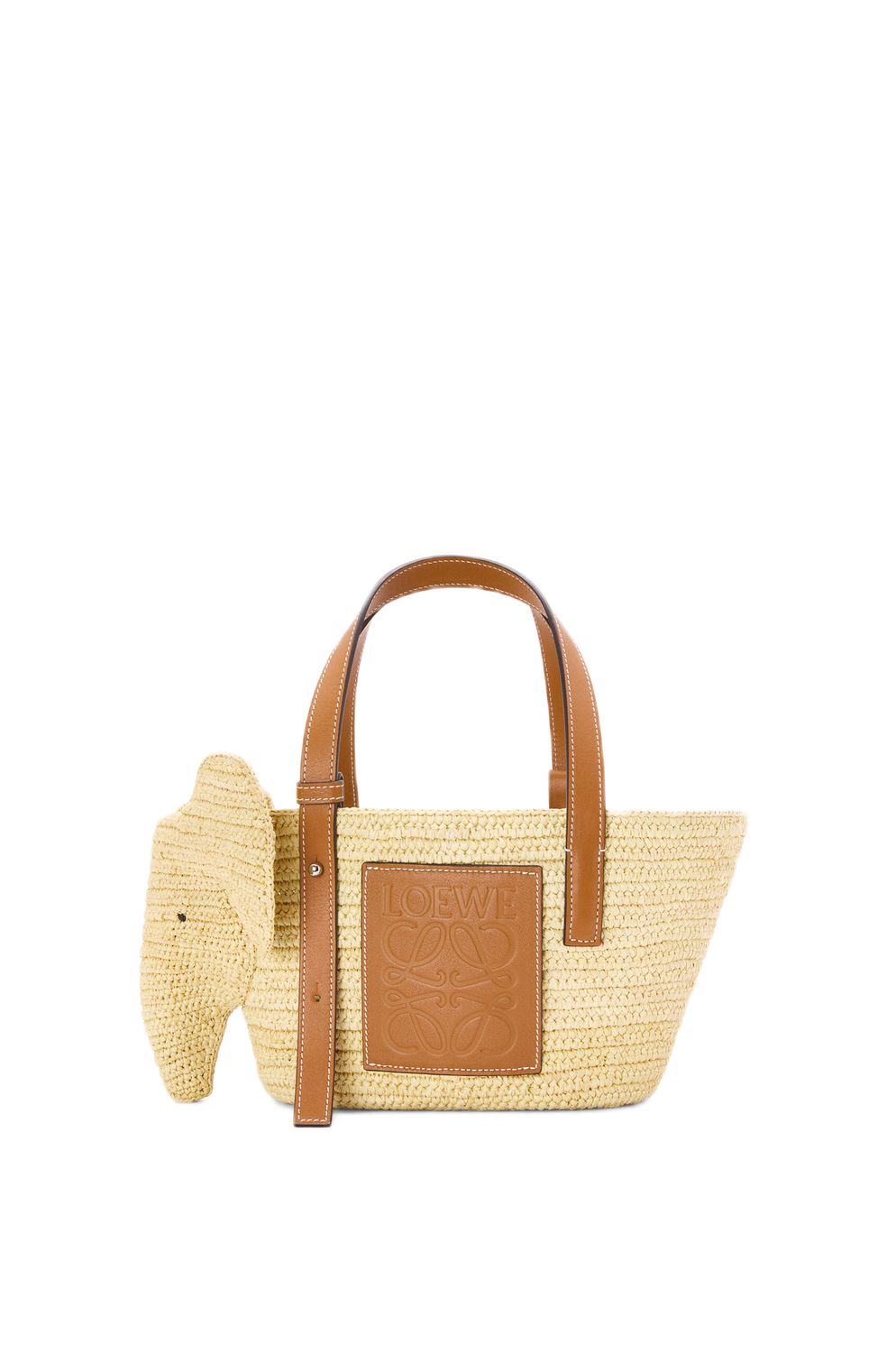 Shop Loewe Chic Mini Elephant Basket Handbag In Tan