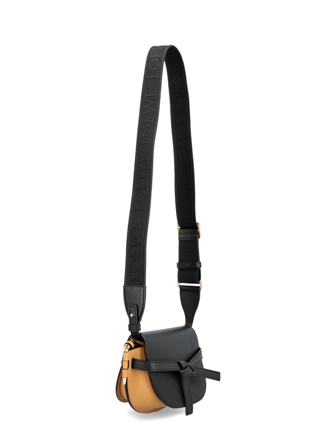 Shop Loewe Bicoleur Mini Gate Dual Handbag For Women In Black