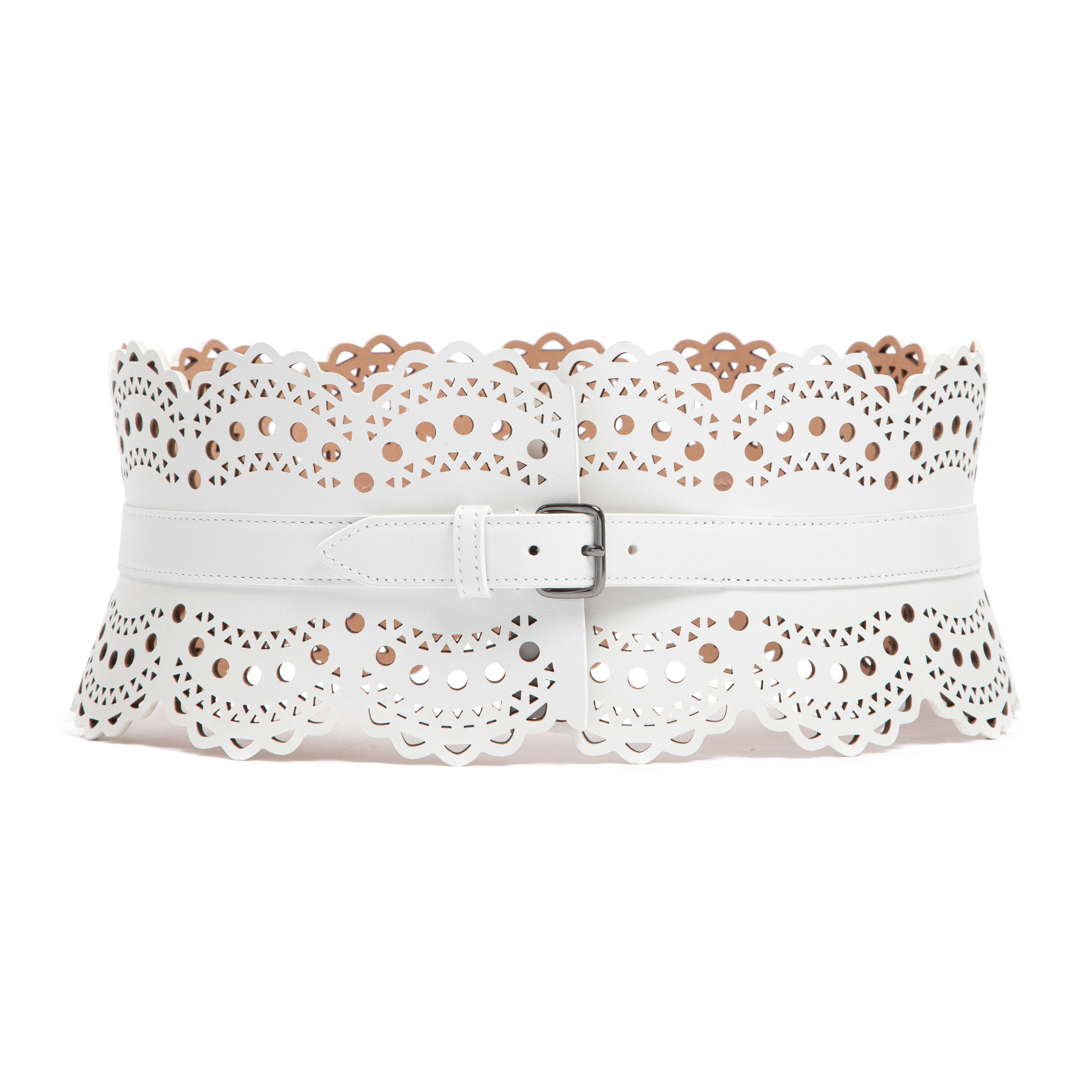 Alaïa White Leather Bustier Belt | Ss24 Collection