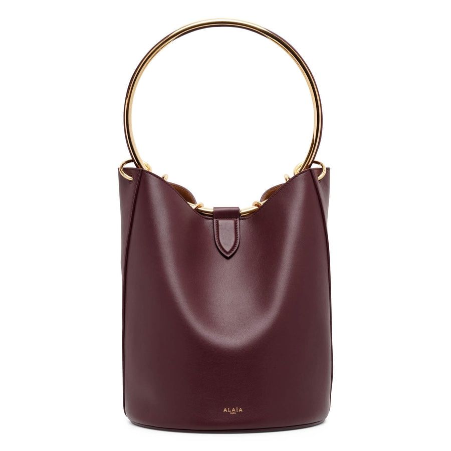Shop Alaïa Leather Bucket Handbag In Brown
