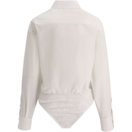 Shop Alaïa White Cotton Shirt With Lace Culotte For Women