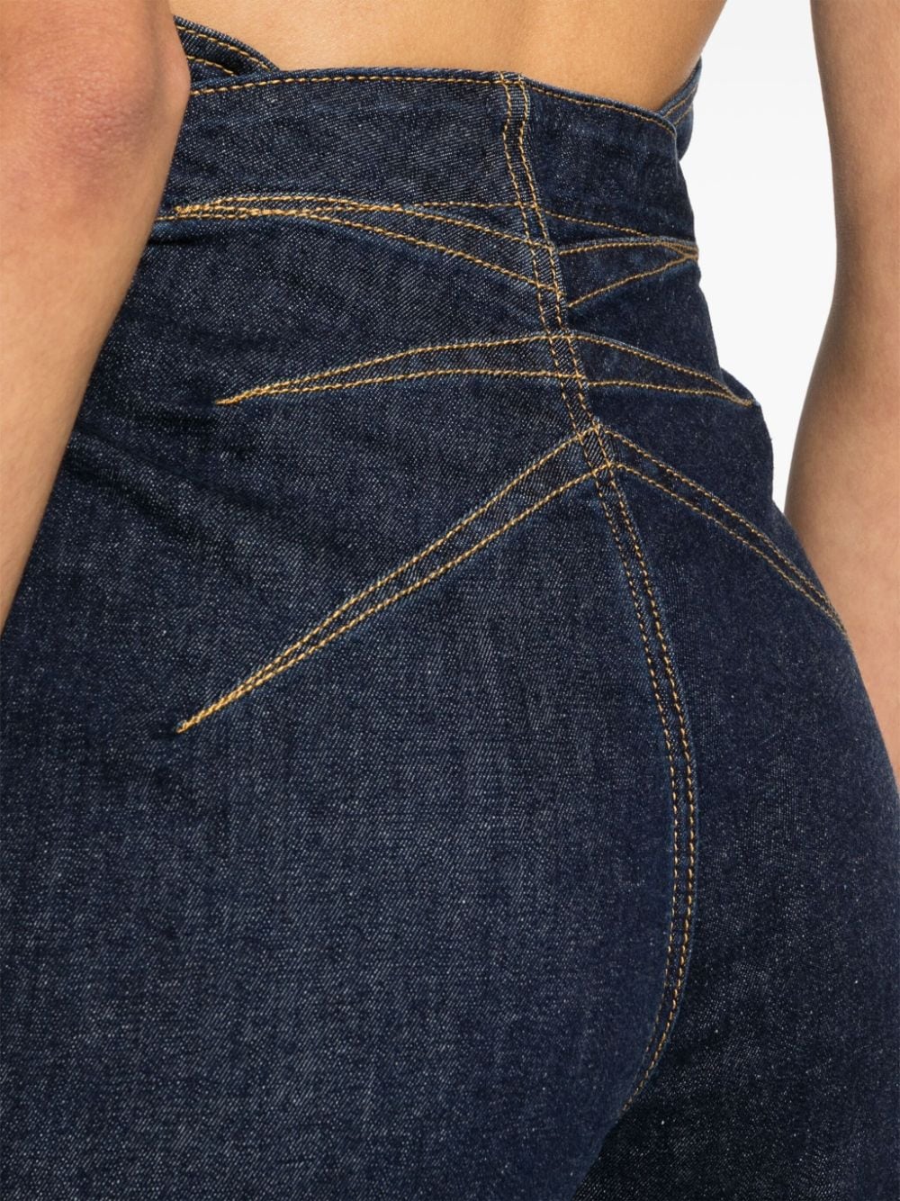 Shop Alaïa Bleu Denim High-waisted Leggings Jeans For Women In Bleudenim