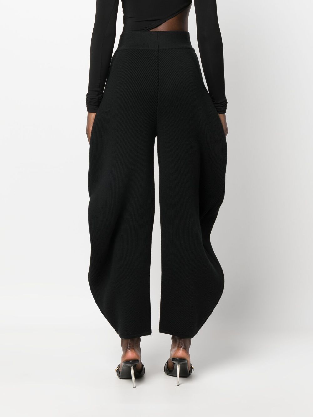 Shop Alaïa Cozy Chic Black Wool-blend Trousers For Women