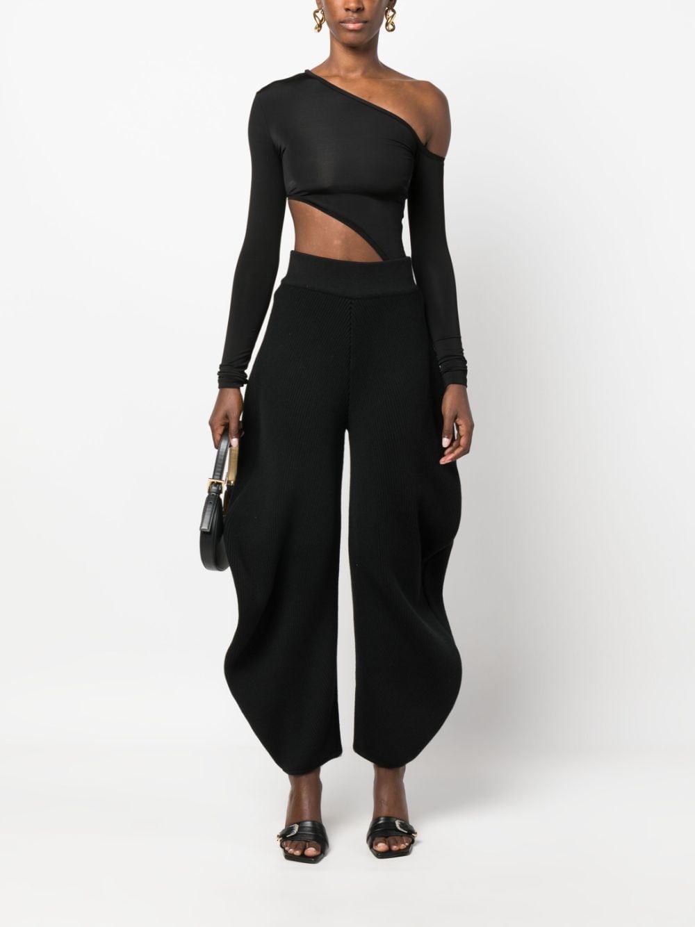 Shop Alaïa Cozy Chic Black Wool-blend Trousers For Women