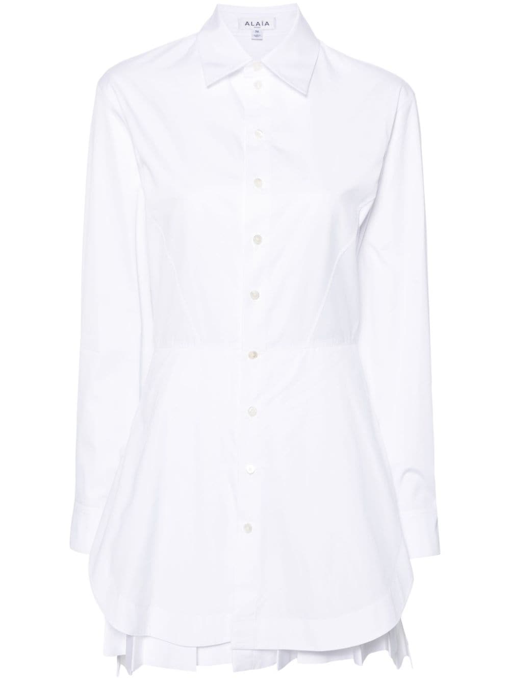 Alaïa White Cotton Blend Shirt Dress For Women