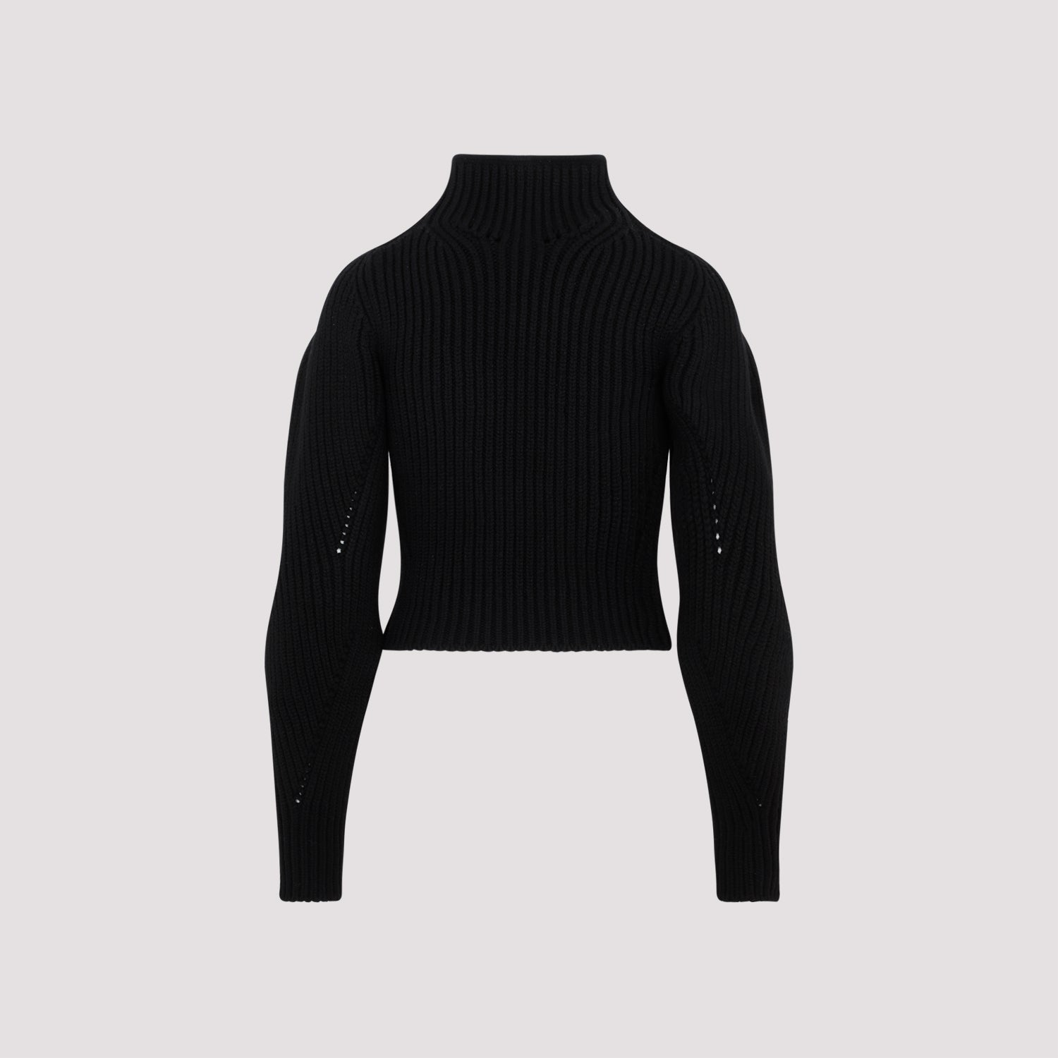 Shop Alaïa Black High Neck Knit Sweater For Women