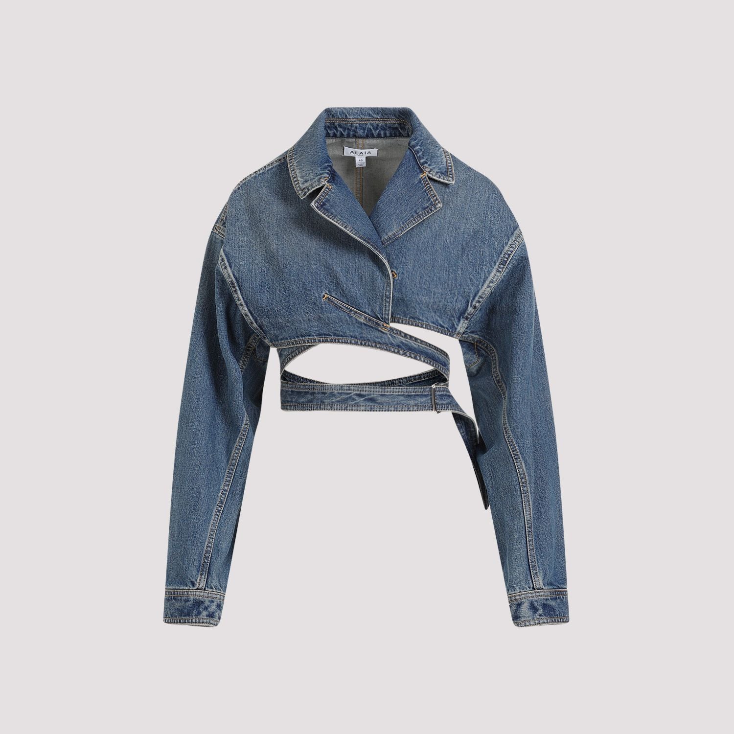 Shop Alaïa Blue Crossover Jacket For Women | Ss24 Collection