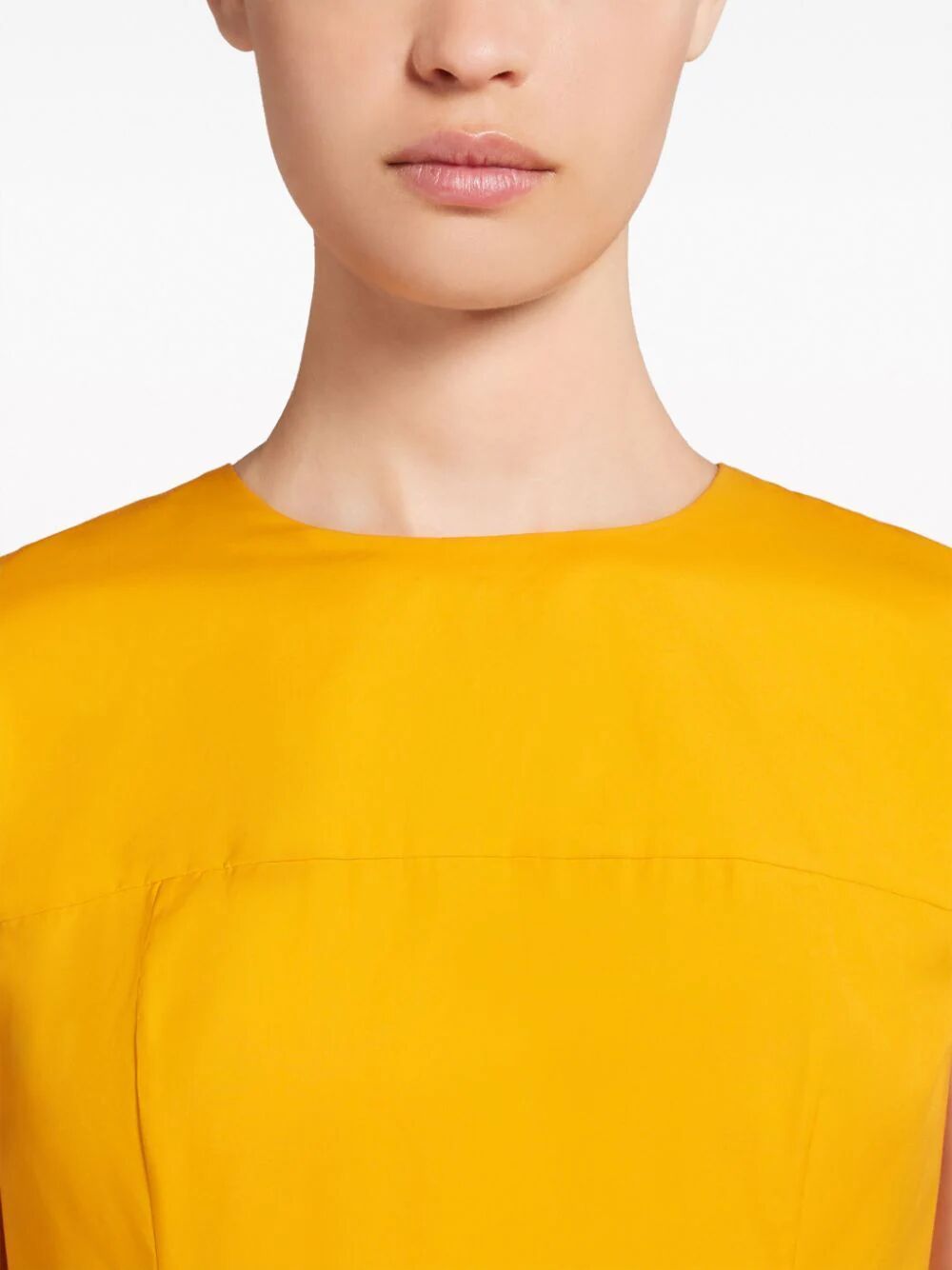 Shop Marni Yellow Cotton Midi Dress For Women