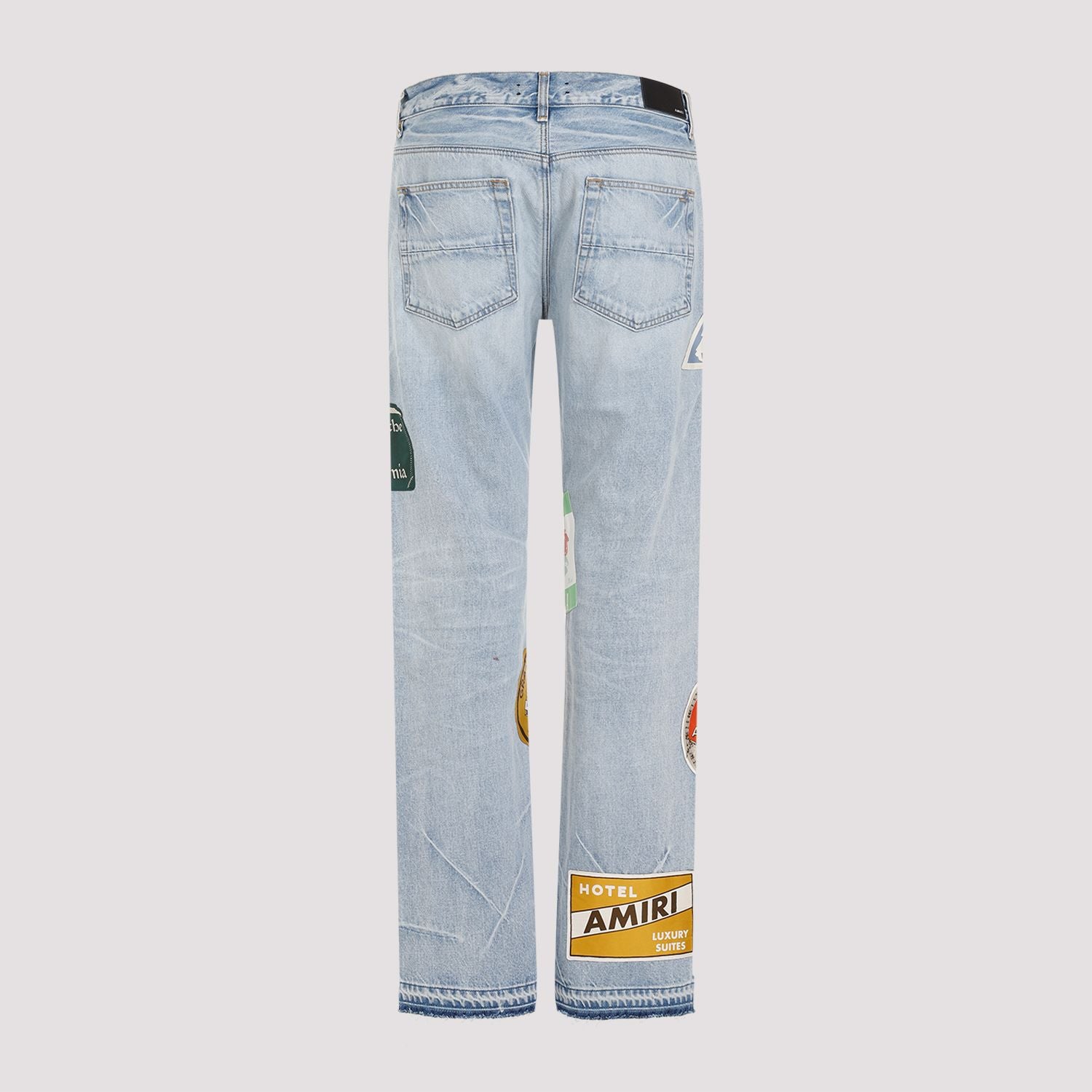 Shop Amiri Navy Travel Patch Straight Jeans In Blue
