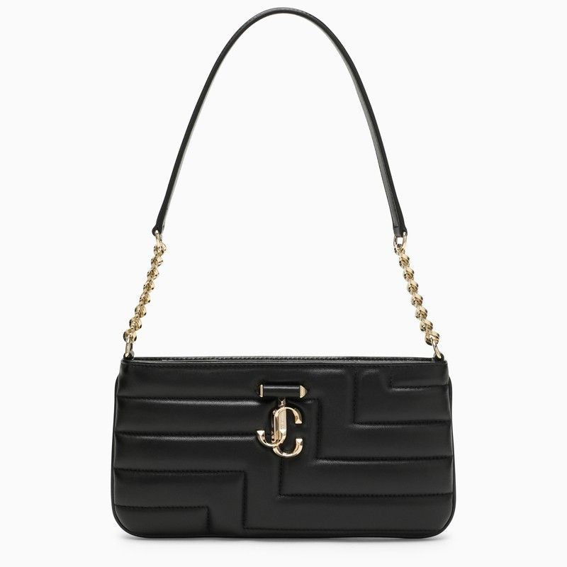 Jimmy Choo Luxurious Black Leather Envelope Shoulder Bag For Women