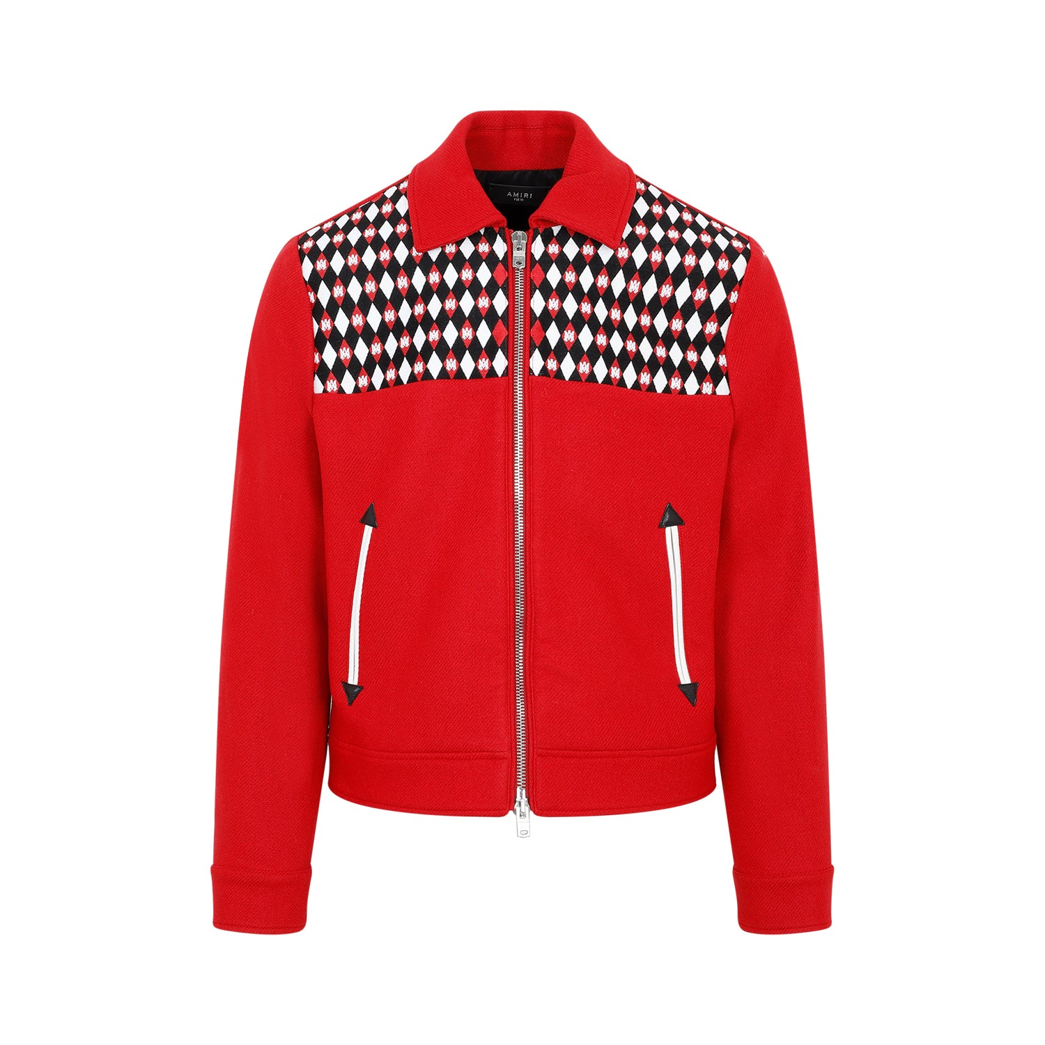 Shop Amiri Embroidered Wool Blouson Jacket For Men In Red