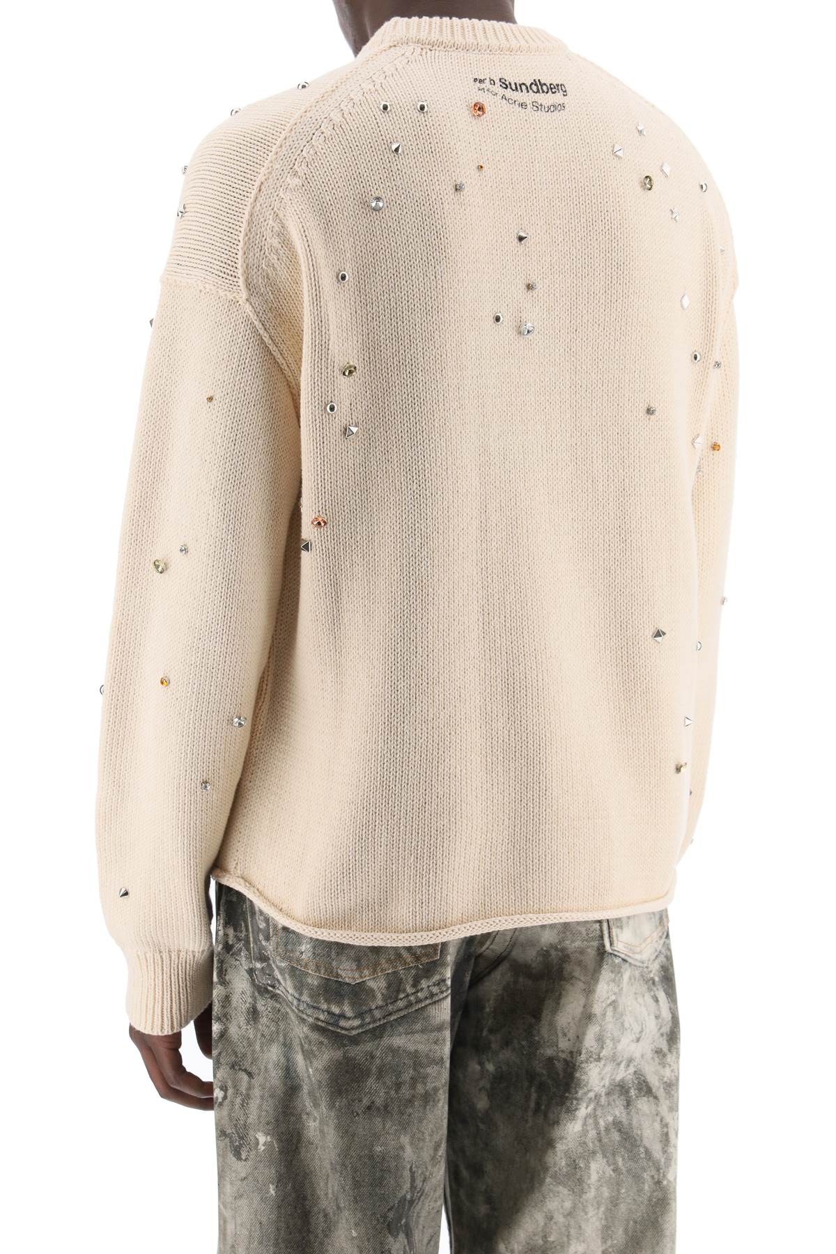 Shop Acne Studios Men's Studded Pullover With Animation For Ss24 In Grey