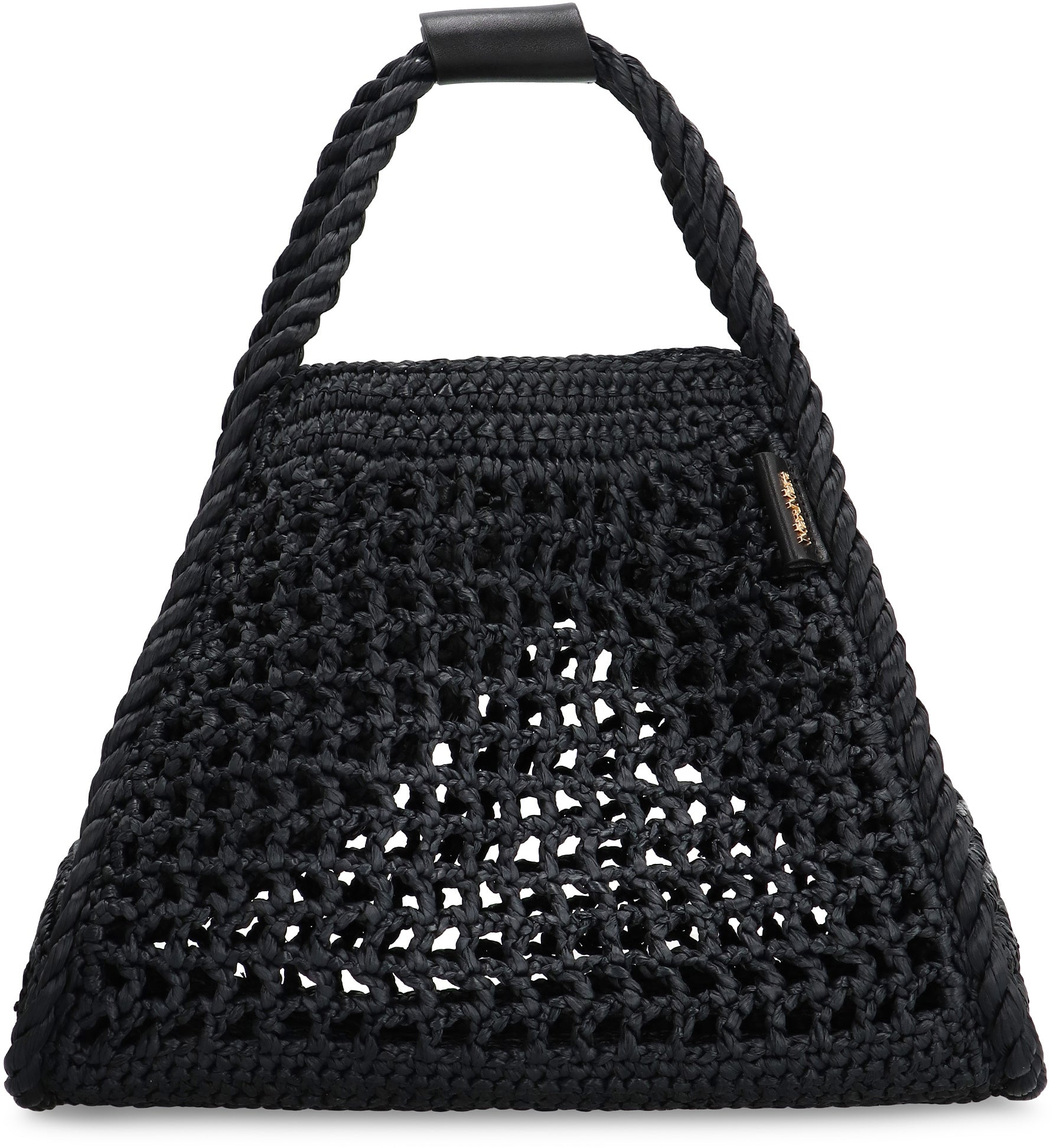 Shop Max Mara Woven Raffia Handbag In Black