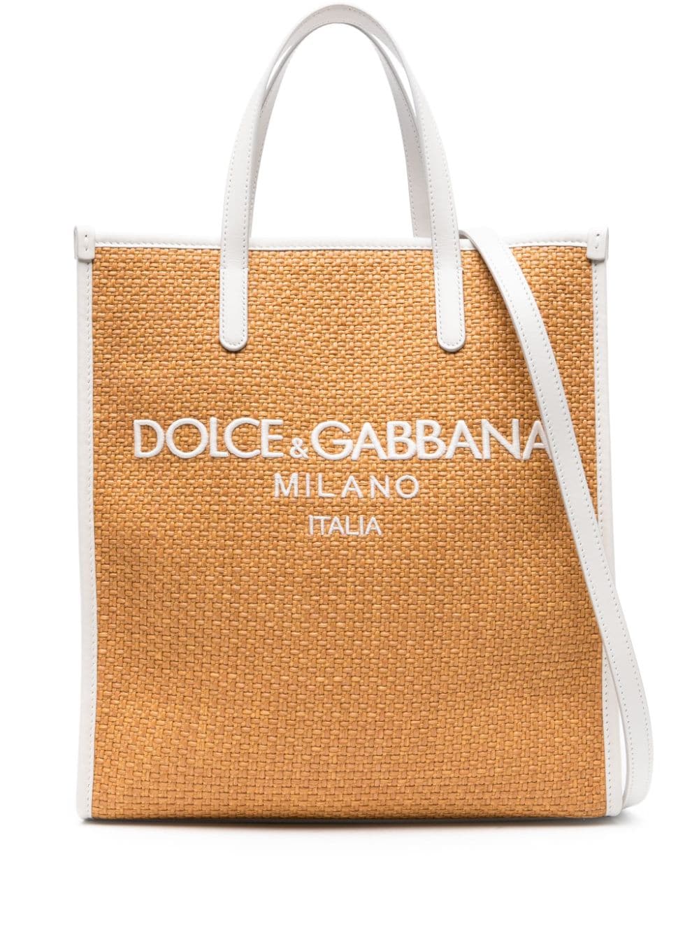 Shop Dolce & Gabbana Beige Woven Small Tote Handbag For Women In Tan