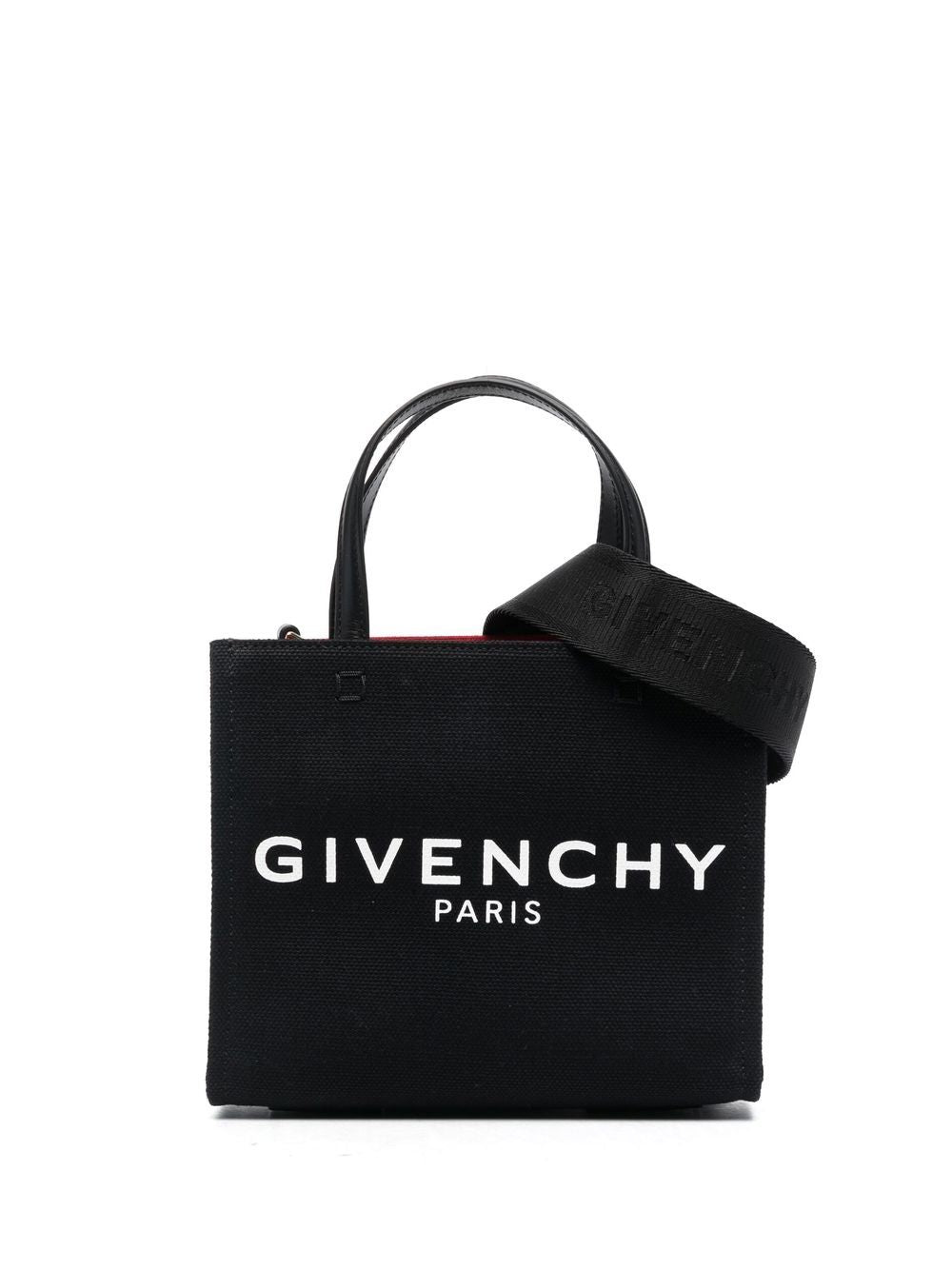 Shop Givenchy G-tote Handbag Mini Canvas Tote Handbag Handbag In Black