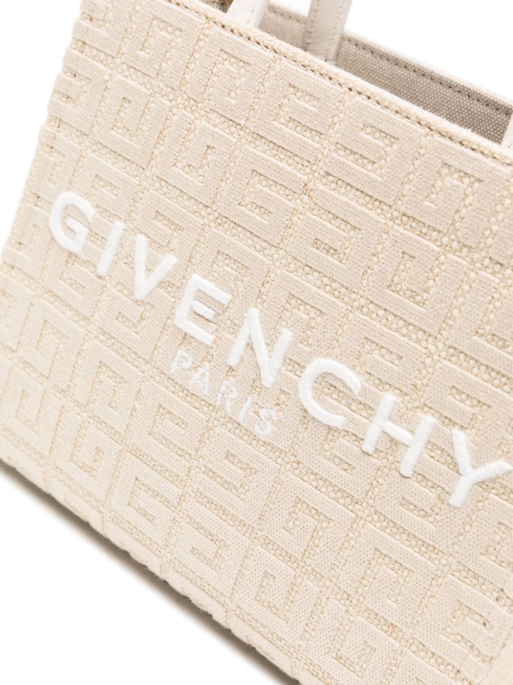 Shop Givenchy G-tote Handbag Mini Juta Shopping Handbag In White