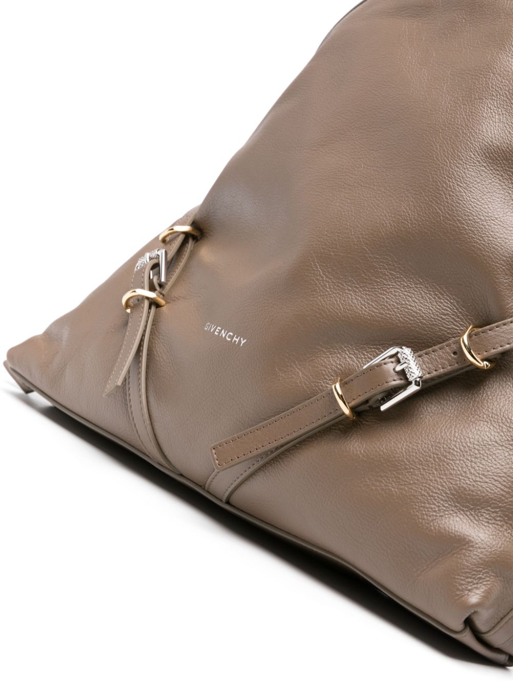 Shop Givenchy Taupe Calf Leather Shoulder & Crossbody Bag For Women