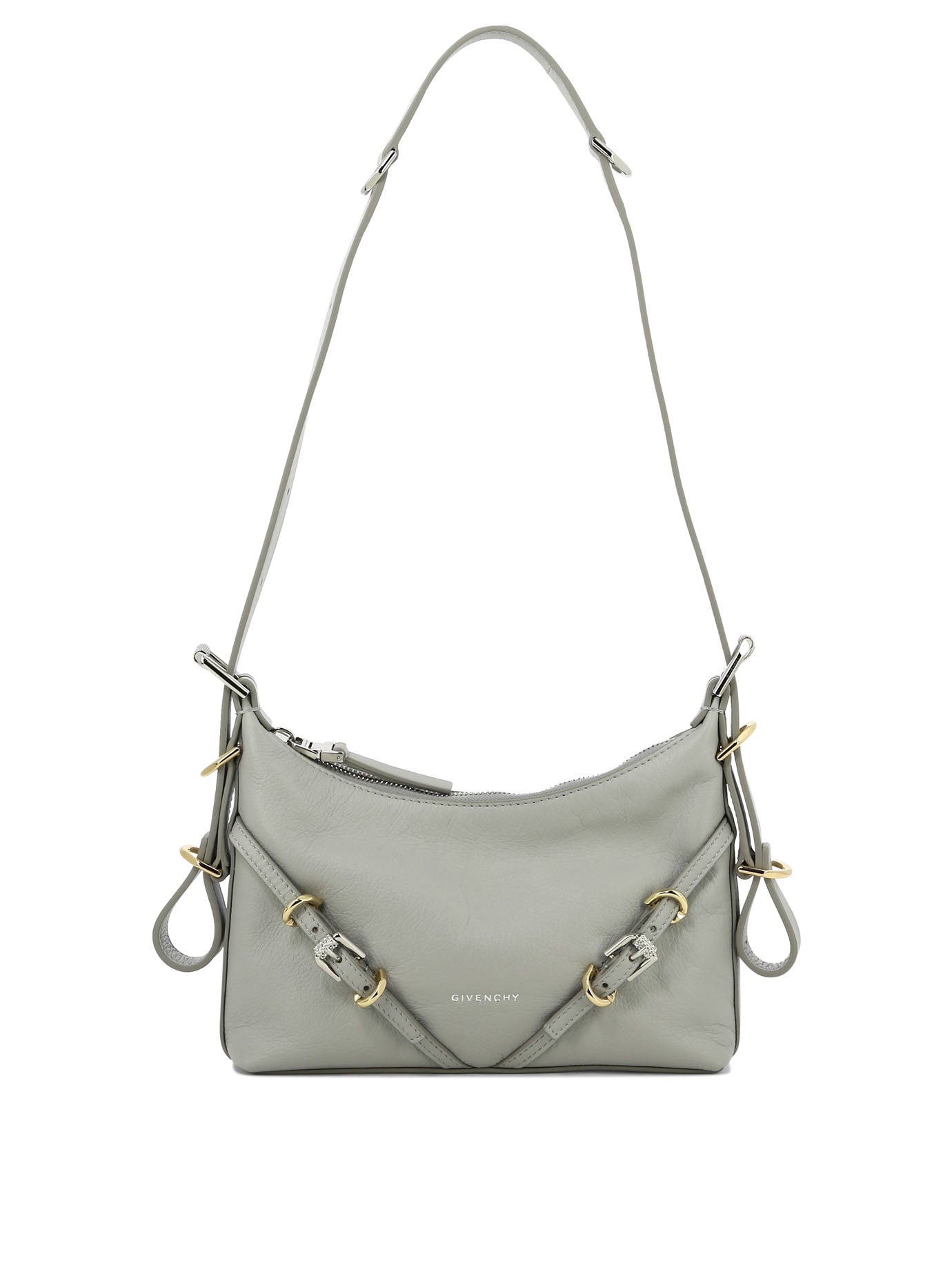 Shop Givenchy "mini Voyou" Crossbody Handbag In Gray