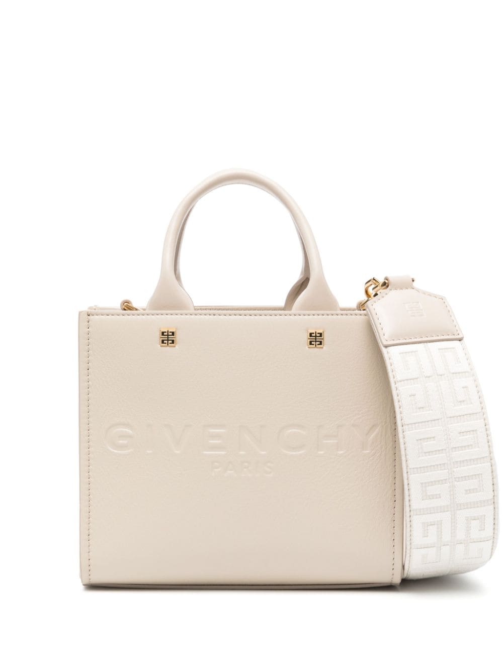 Shop Givenchy G-tote Handbag Mini Leather Handbag In Tan
