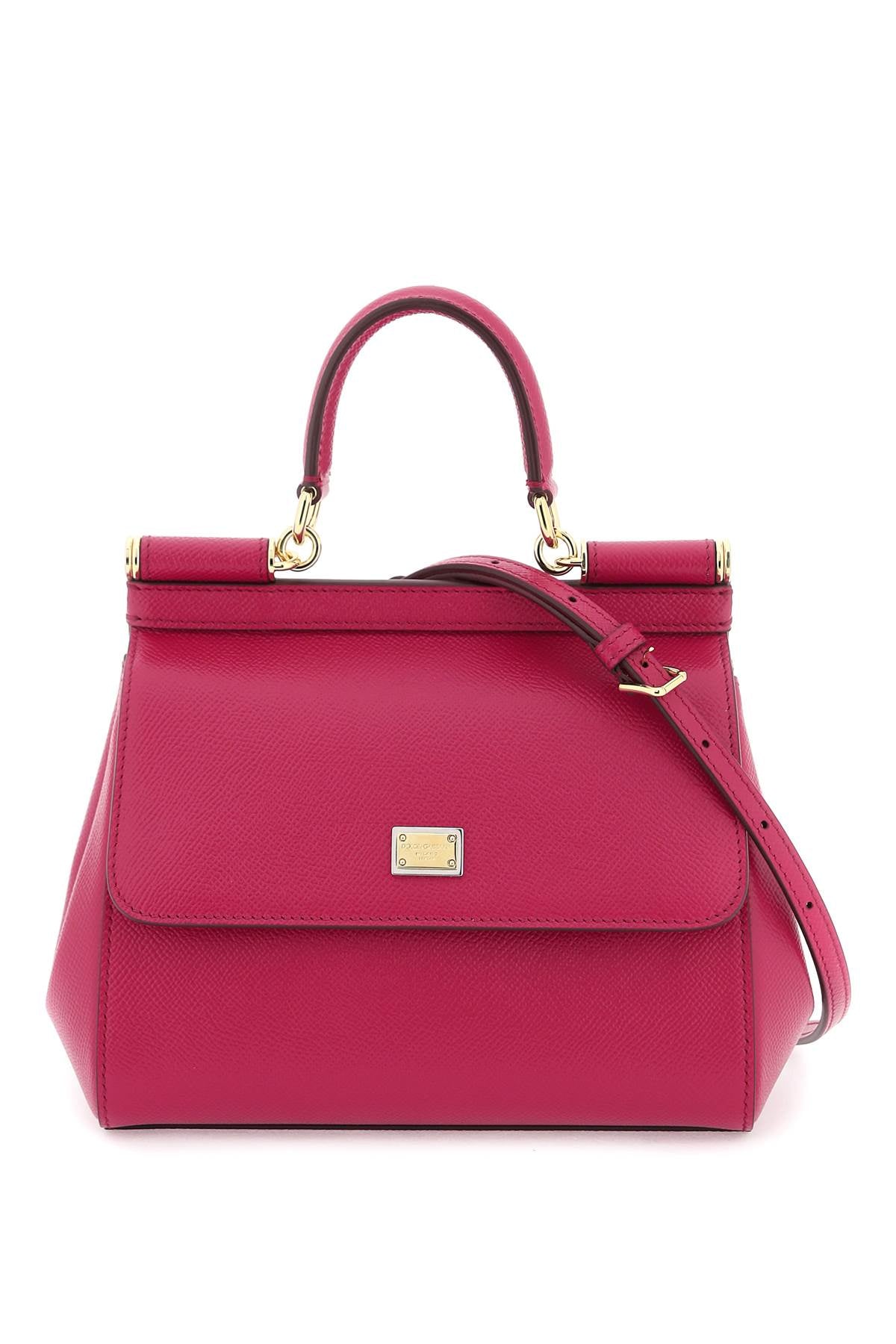 Shop Dolce & Gabbana Sicily Mini Leather Shoulder Bag In Pink & Purple For Women In Fuchsia
