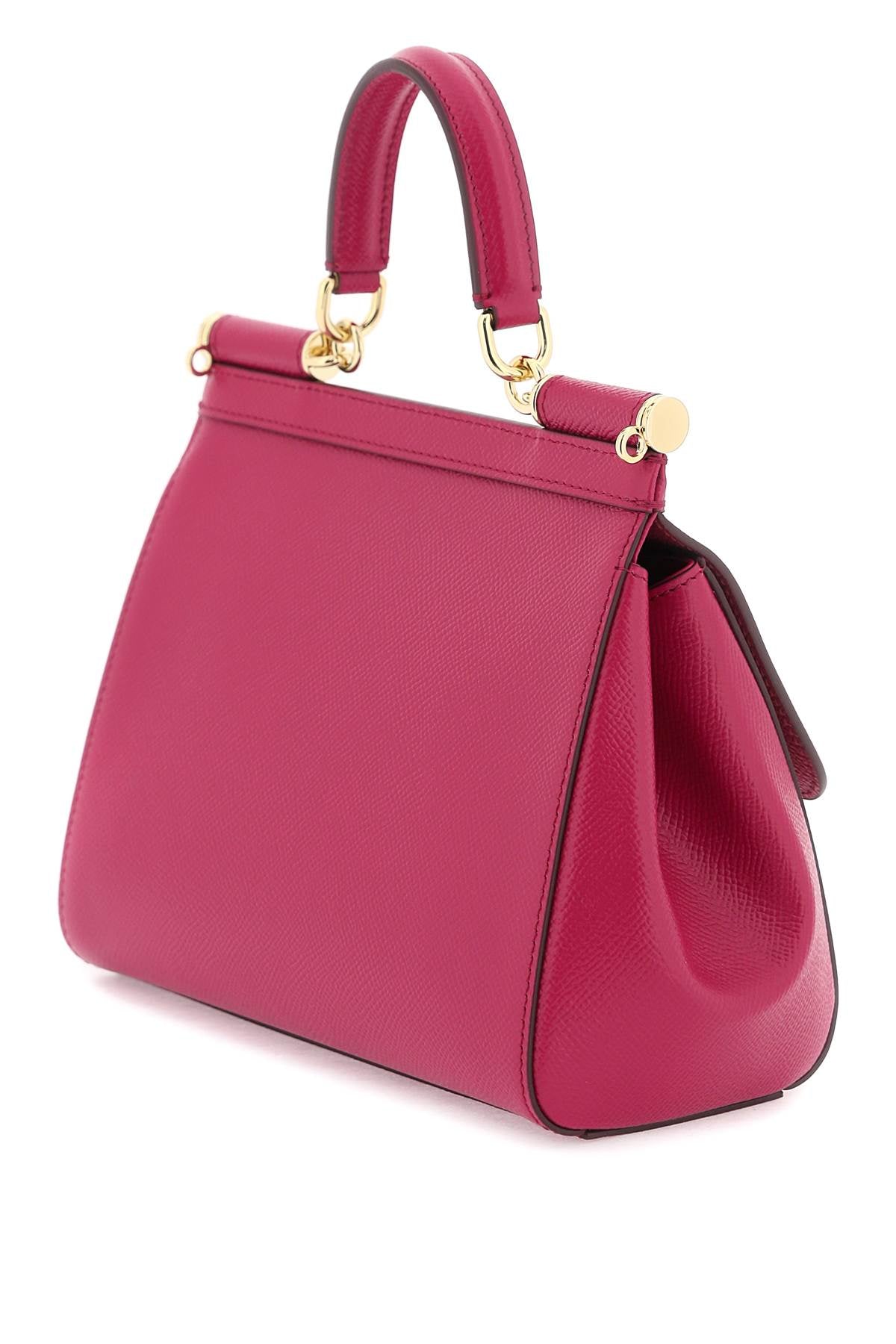 Shop Dolce & Gabbana Sicily Mini Leather Shoulder Bag In Pink & Purple For Women In Fuchsia
