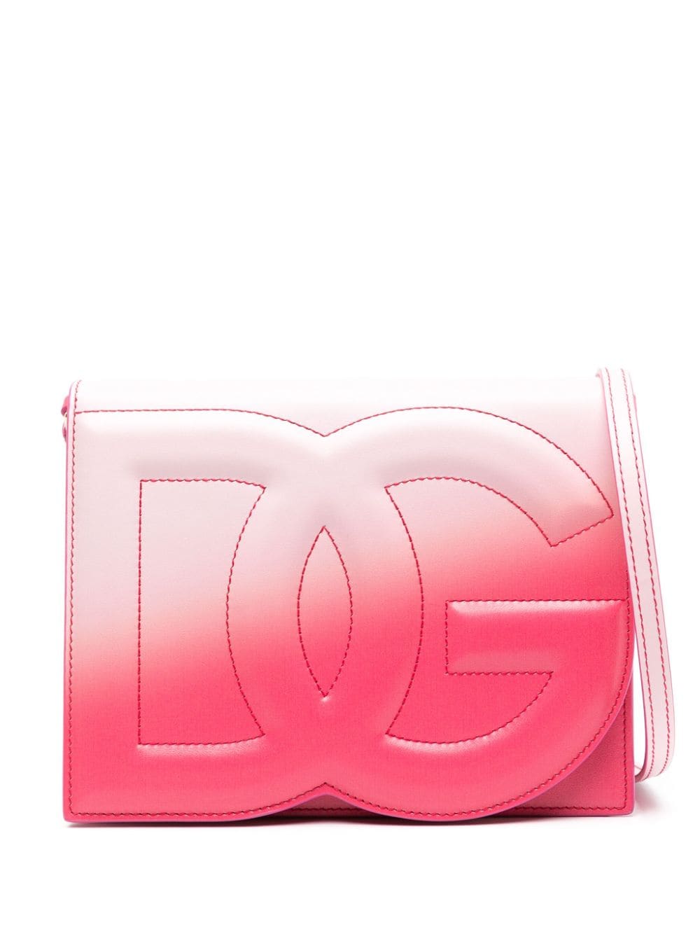 Shop Dolce & Gabbana Rose Pink Ombre Leather Crossbody Handbag For Women