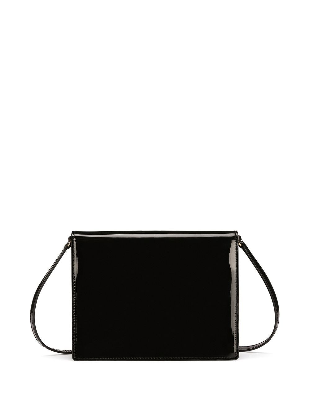 Shop Dolce & Gabbana Elegant Dg Logo Patent Leather Crossbody Handbag In Black
