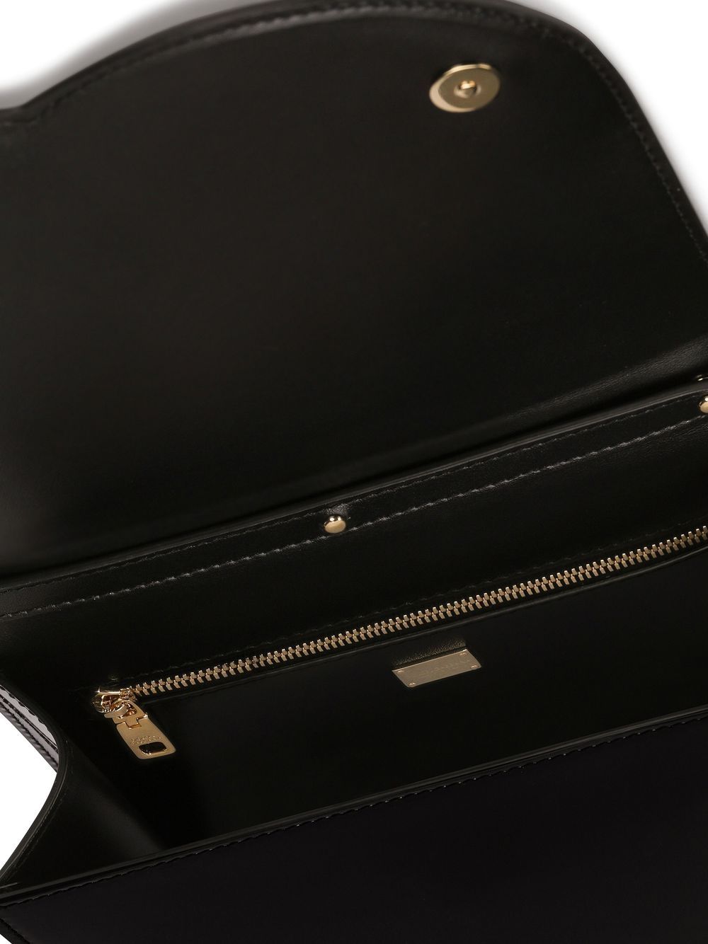 Shop Dolce & Gabbana Elegant Dg Logo Patent Leather Crossbody Handbag In Black
