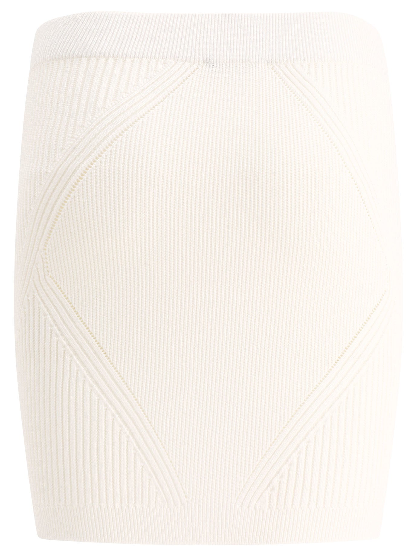 Shop Balmain Buttoned Knit Skirt For Women In White