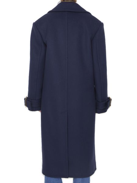 Shop Balmain Timeless Oversized Double-breasted Wool Jacket For Women In Blue