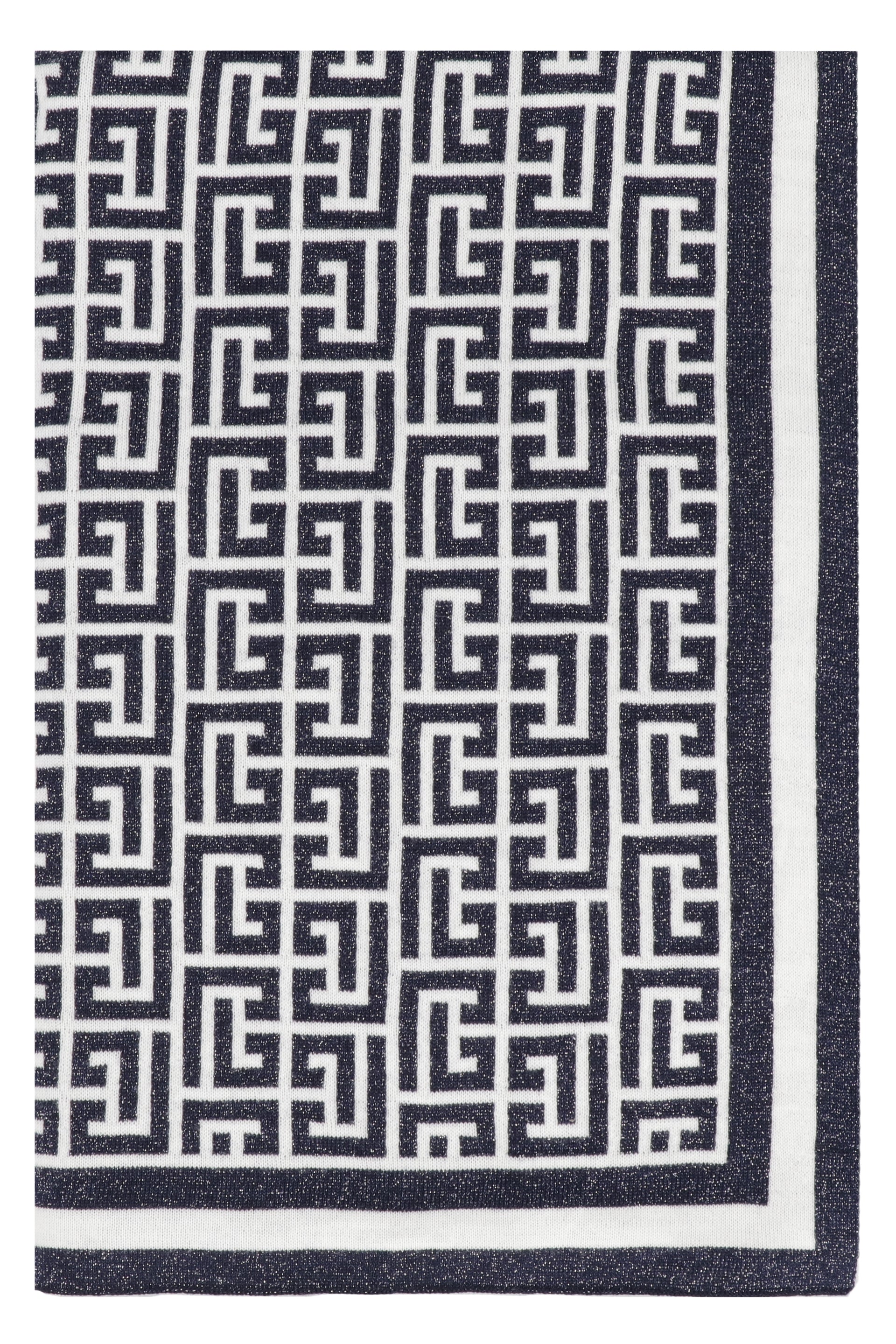 Shop Balmain Luxurious Monogram Jacquard Knit Scarf For Women In Multicolor