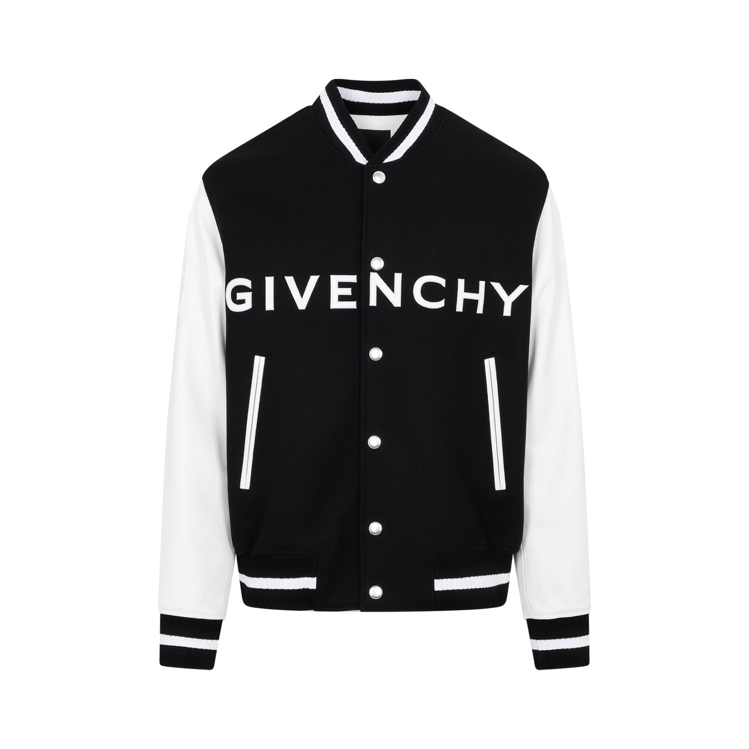 Givenchy Black Logo Wool Bomber Jacket For Men