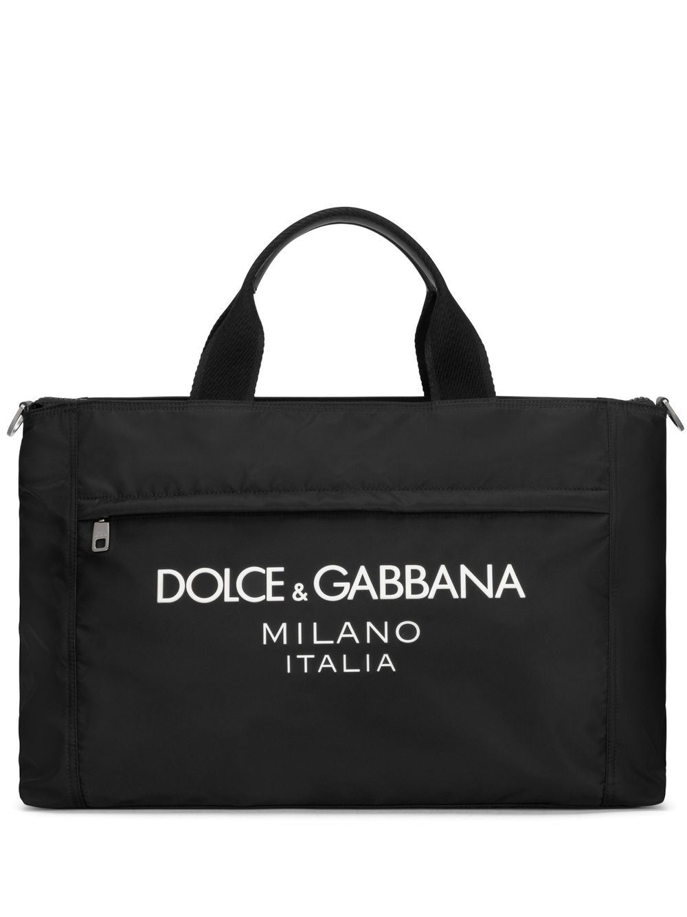 Shop Dolce & Gabbana Men's Black Leather Tote Bag For Fw23 In Blue