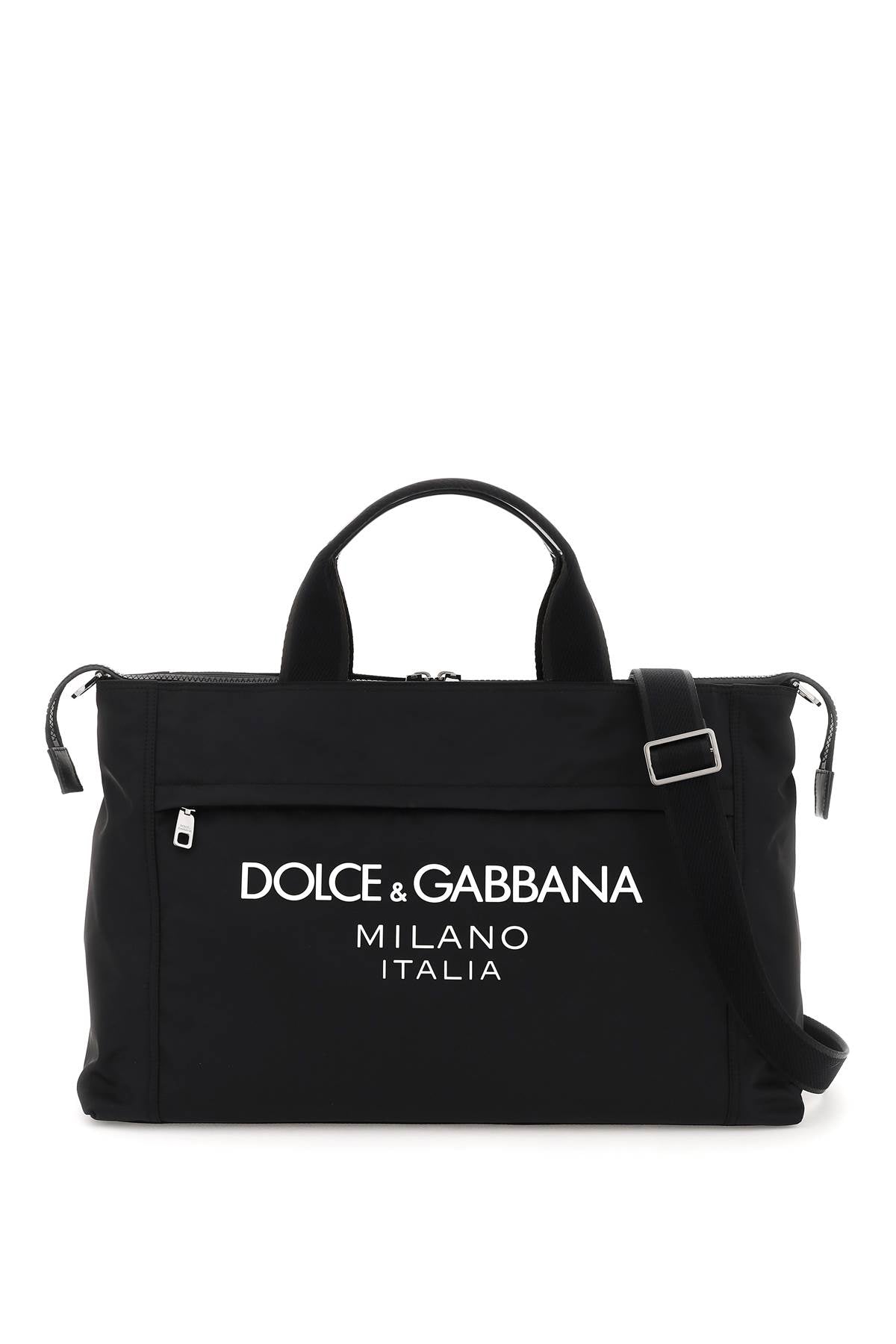 Shop Dolce & Gabbana Men's Black Leather Tote Bag For Fw23 In Blue