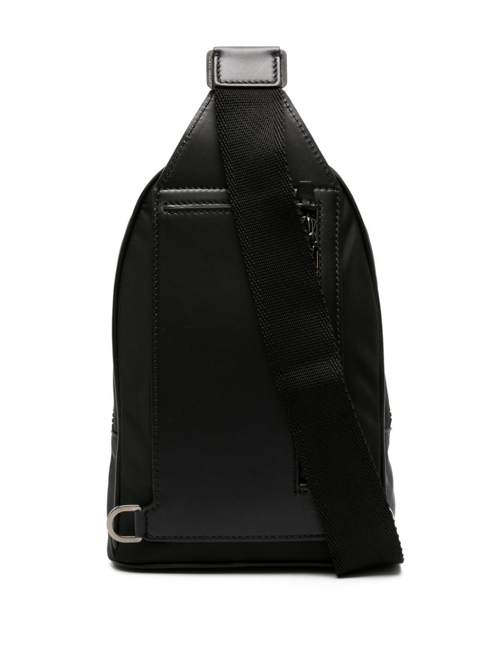 Shop Dolce & Gabbana Black/white Logo-appliqué Zipped Backpack For Men