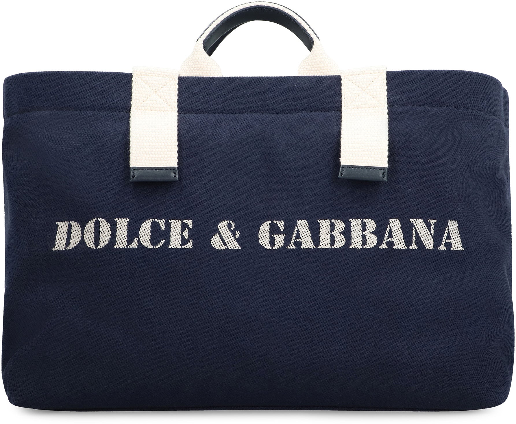 Shop Dolce & Gabbana Navy Printed Tote Handbag For Men (ss24) In Blue