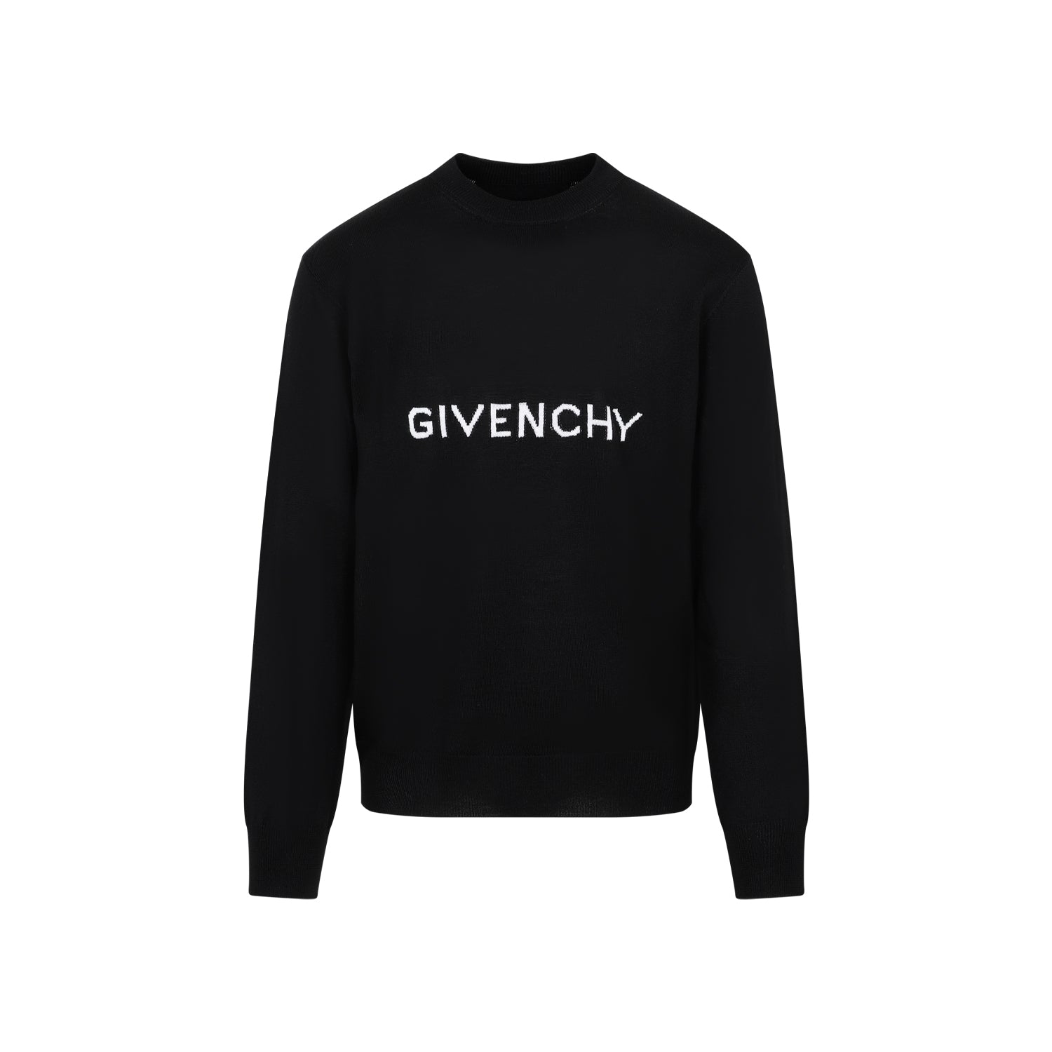 Givenchy Black Logo-embroidered Wool Jumper For Men From