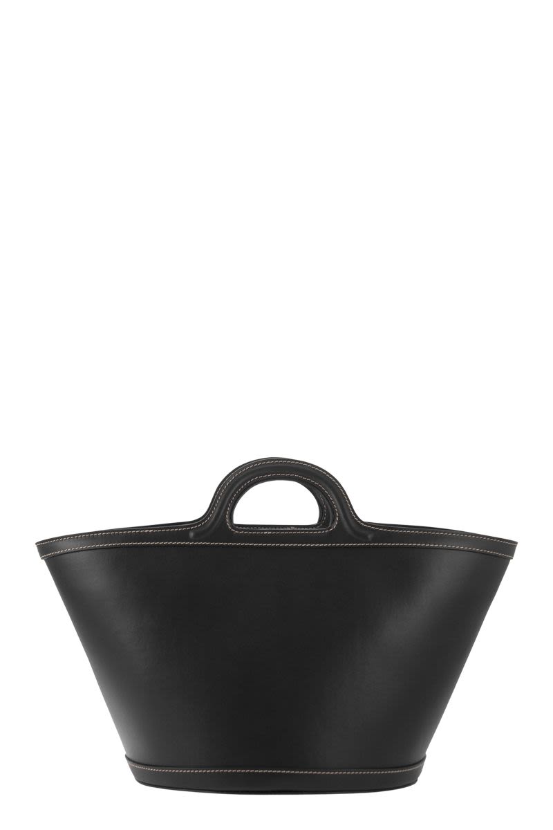 Shop Marni Tropicalia Leather Handbag In Black